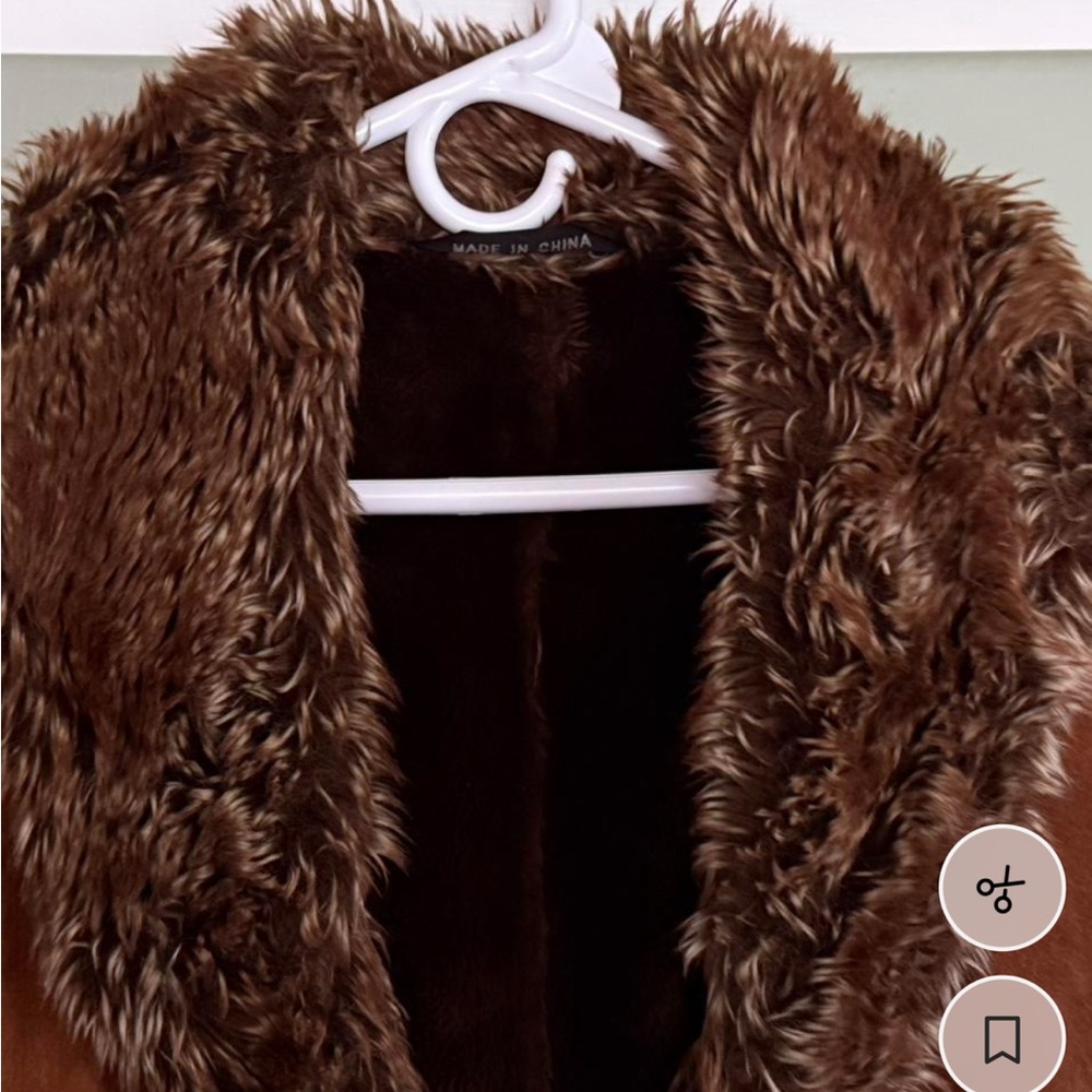 Wilsons Leather Brown Teddy Jacket with Faux Fur Trim - Picture 2 of 7